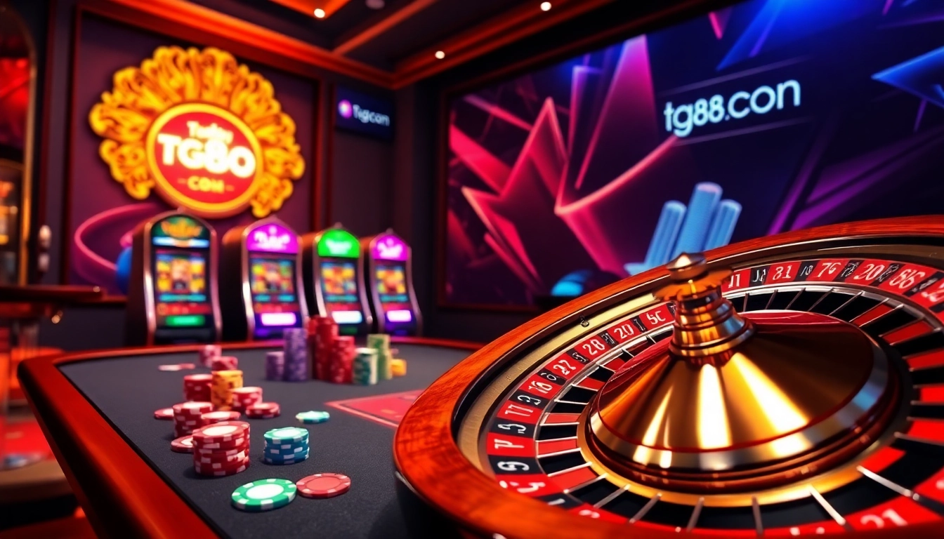 Experience the thrill of online gambling at tg88 com with vibrant casino elements and exciting action.