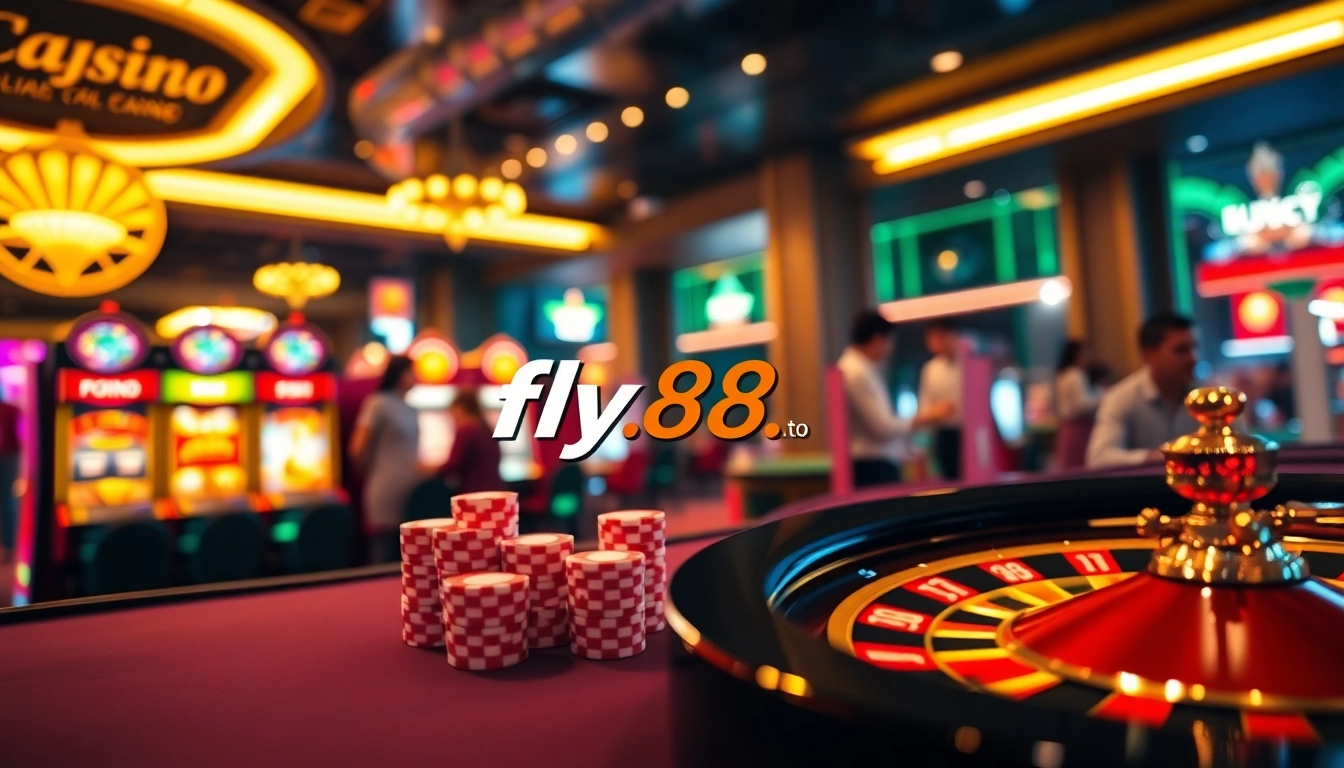 Playing at https://fly88.wtf/ casino with colorful chips and a vibrant roulette wheel.