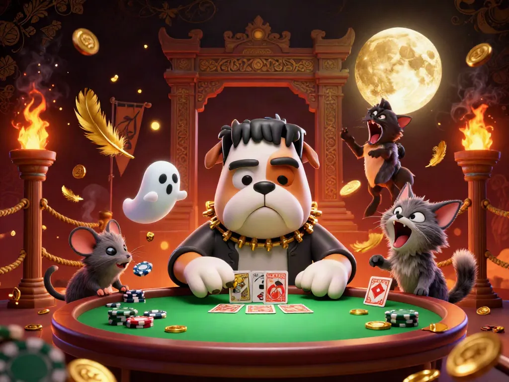 Experience thrilling gameplay at 789F with unique characters at a mystical table.