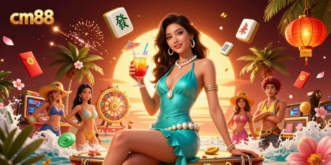 Experience the excitement of CM88’s casino games with a glamorous atmosphere and vibrant elements.