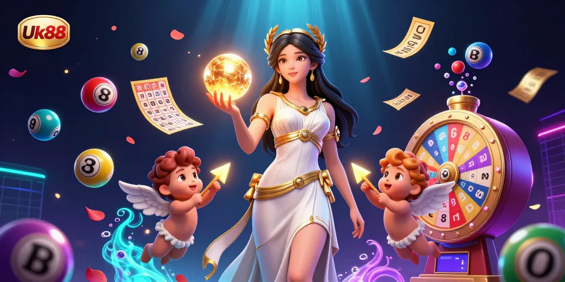 Engage in thrilling lottery gaming experiences with Uk88, featuring vibrant elements and exciting visuals.