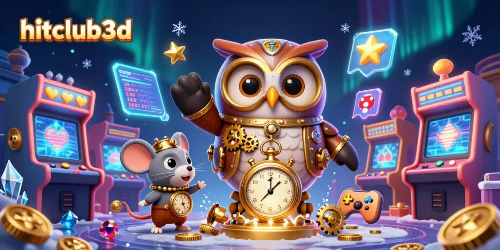 Engage in thrilling gameplay at hitclub3d with a vibrant cartoon scene of a steampunk owl and mouse.