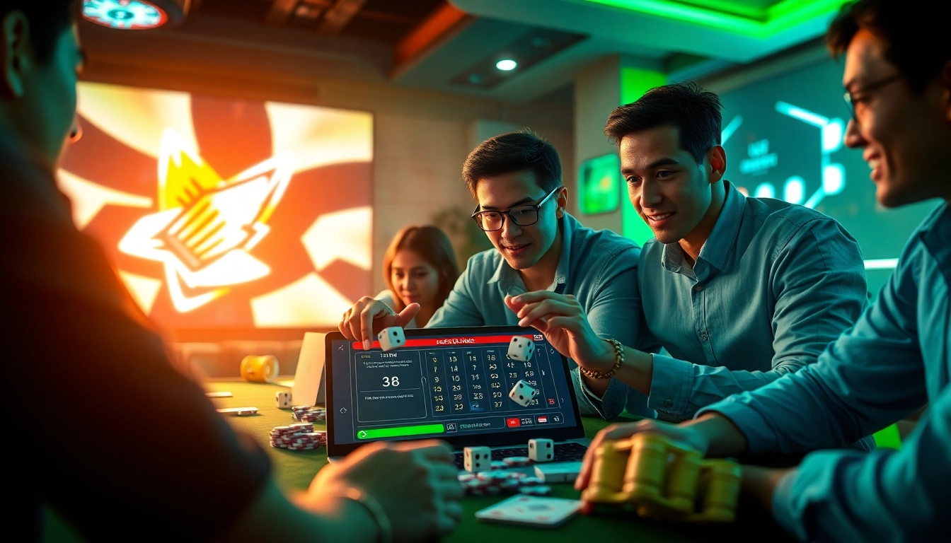 Engaged players enjoying an online tài xỉu game, highlighting the excitement and immersion in digital gambling.