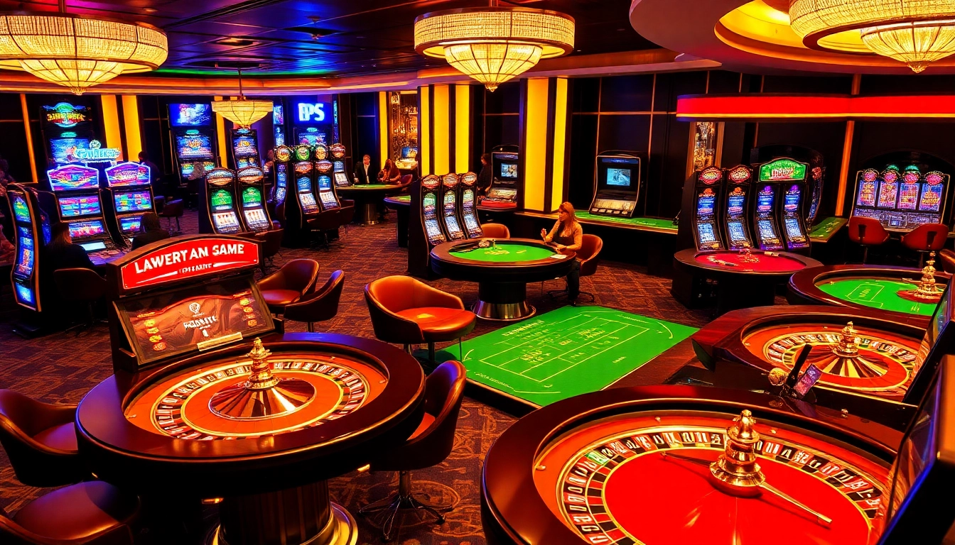 Experimenta la emoción de jugar juegos de 8PG en un casino de lujo, con máquinas tragamonedas vibrantes y mesas atractivas.