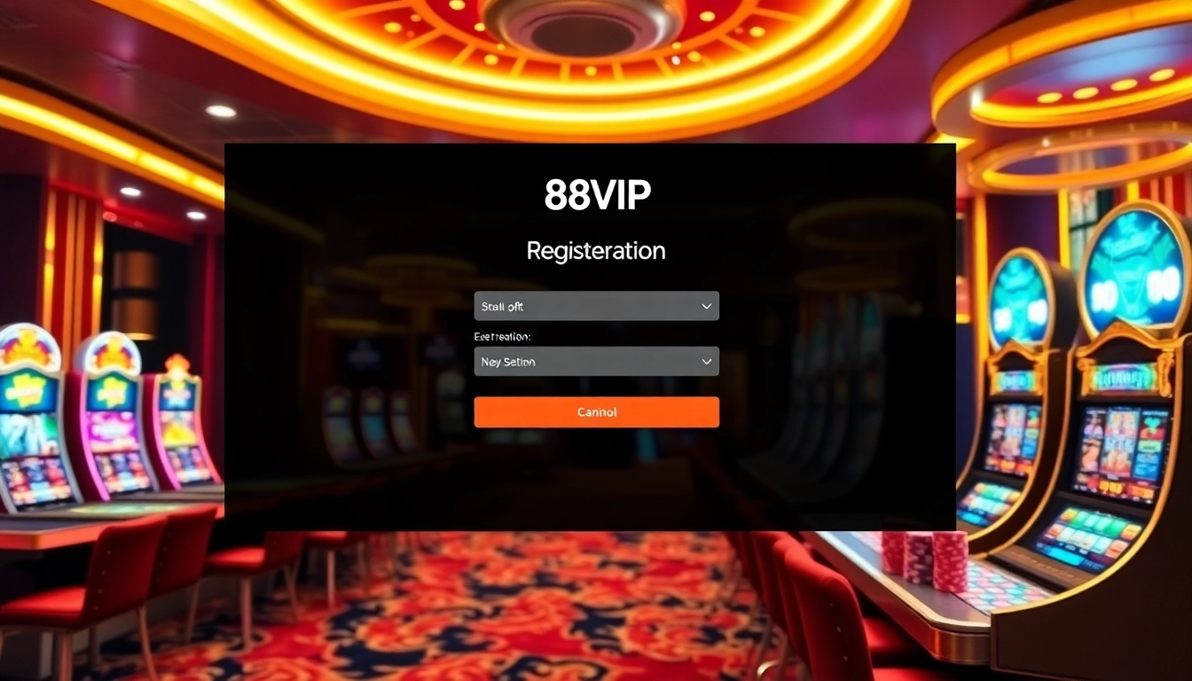 Register with Đăng Ký Nhà Cái 68VIP amidst a luxurious online gambling atmosphere.