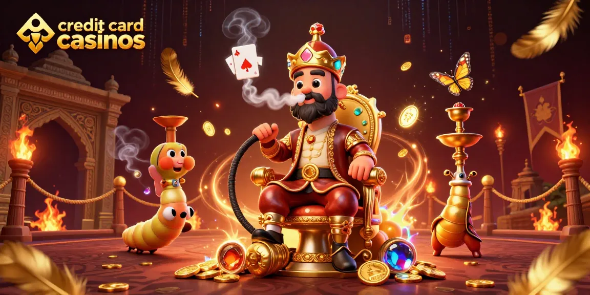 Engage with credit card casinos in a vibrant 3D illustration of fantasy elements.