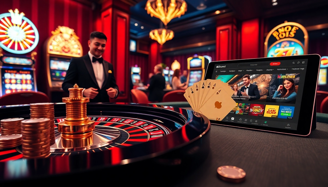 Experience thrilling moments at https://nk88net.com/ with vibrant casino scenes including roulette and poker.