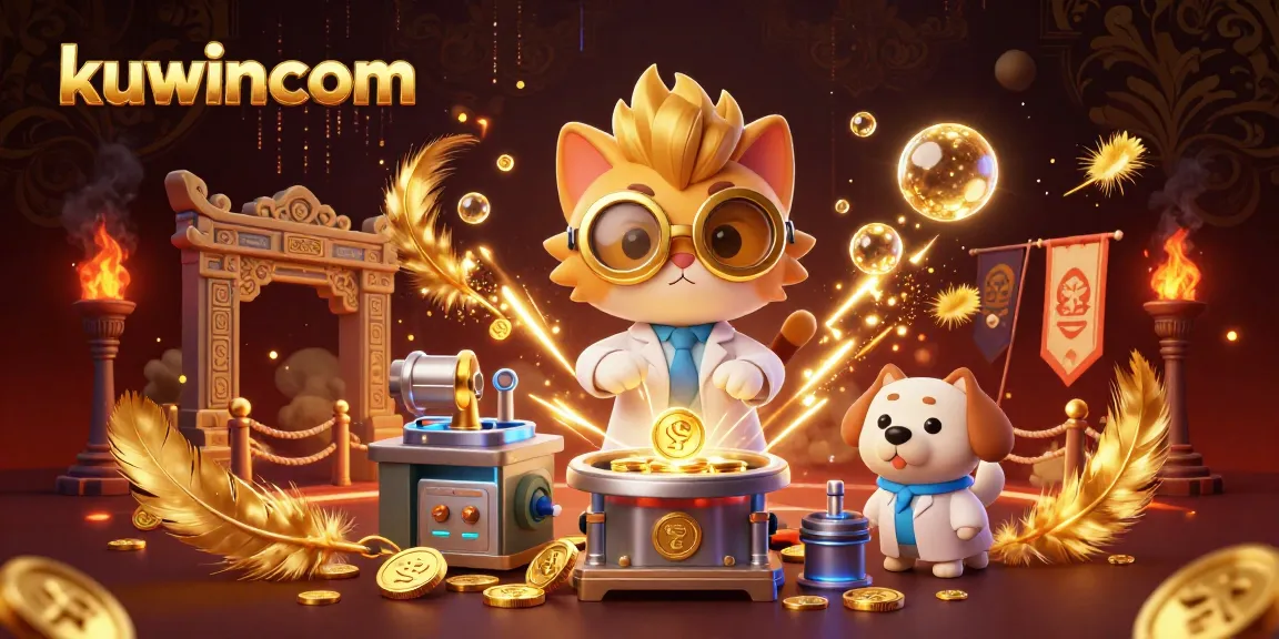Kuwincom's adventurous cat and dog duo creates gold in a vibrant casino-style scene.