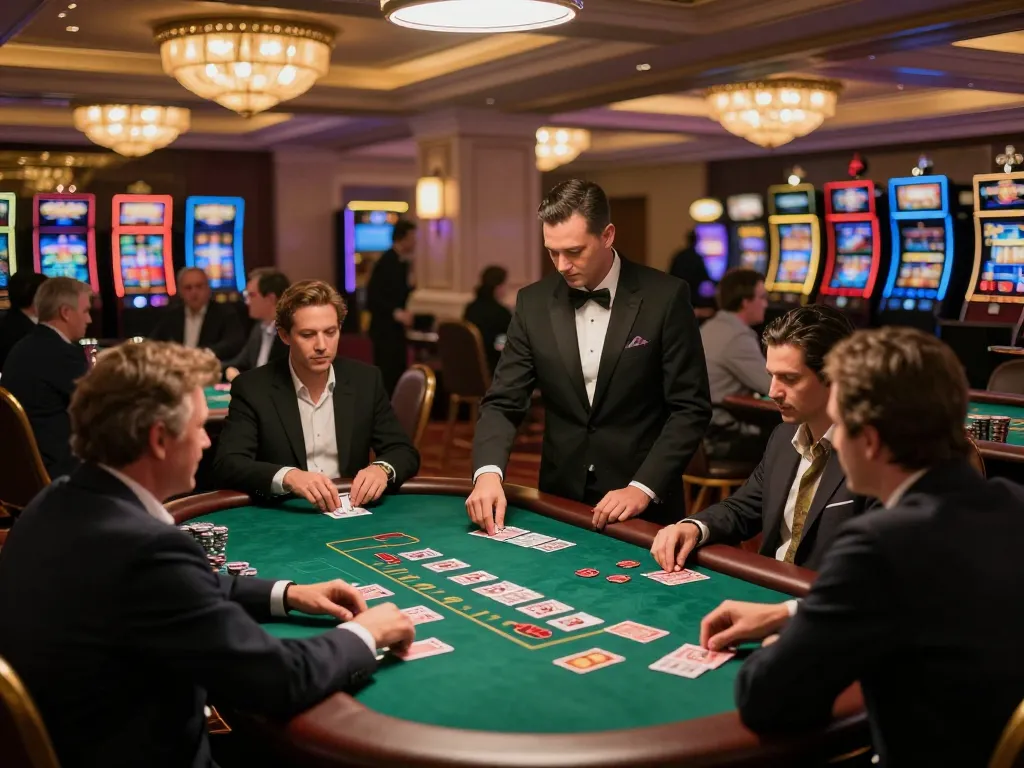 Players enjoying a strategic blackjack game at TR88 casino, engaging in thrilling gameplay.