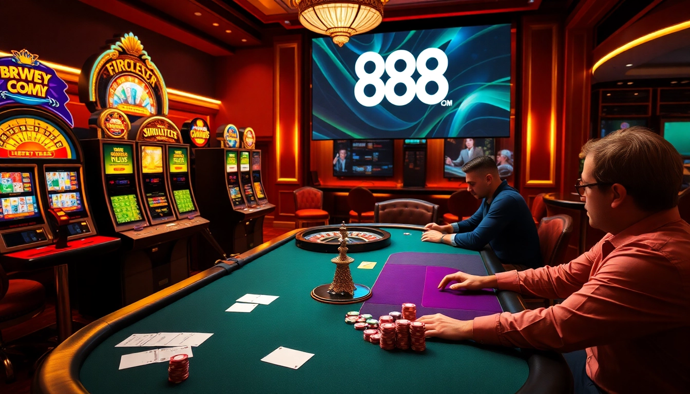 Experience the thrill of betting at 888NEW COM with vibrant gaming action and luxurious casino visuals.