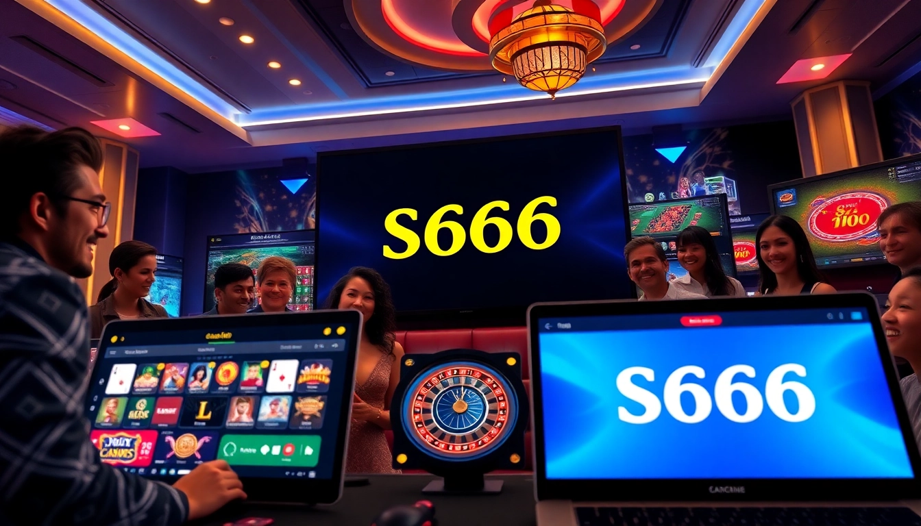 S666.nyc online casino gaming interface with diverse players enjoying poker and roulette.