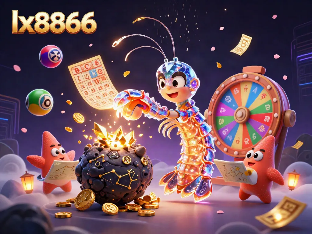 Experience thrilling games at lx8866 with a vibrant scene full of action and lottery elements.