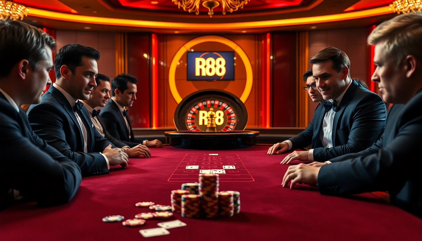 Exciting casino action at RR 88 with players enjoying blackjack and roulette.