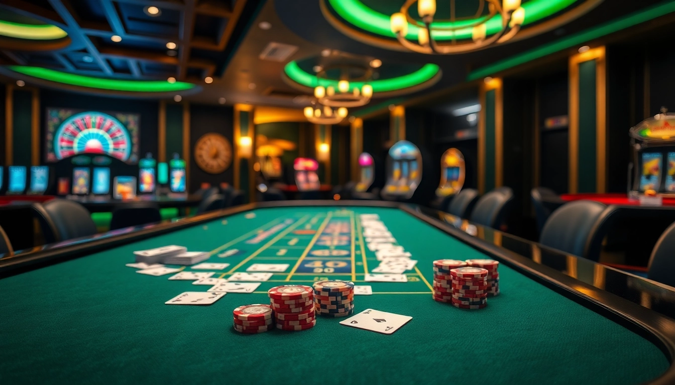 Experience the thrill of gambling at 888b with dynamic casino tables, cards, and vibrant surroundings.