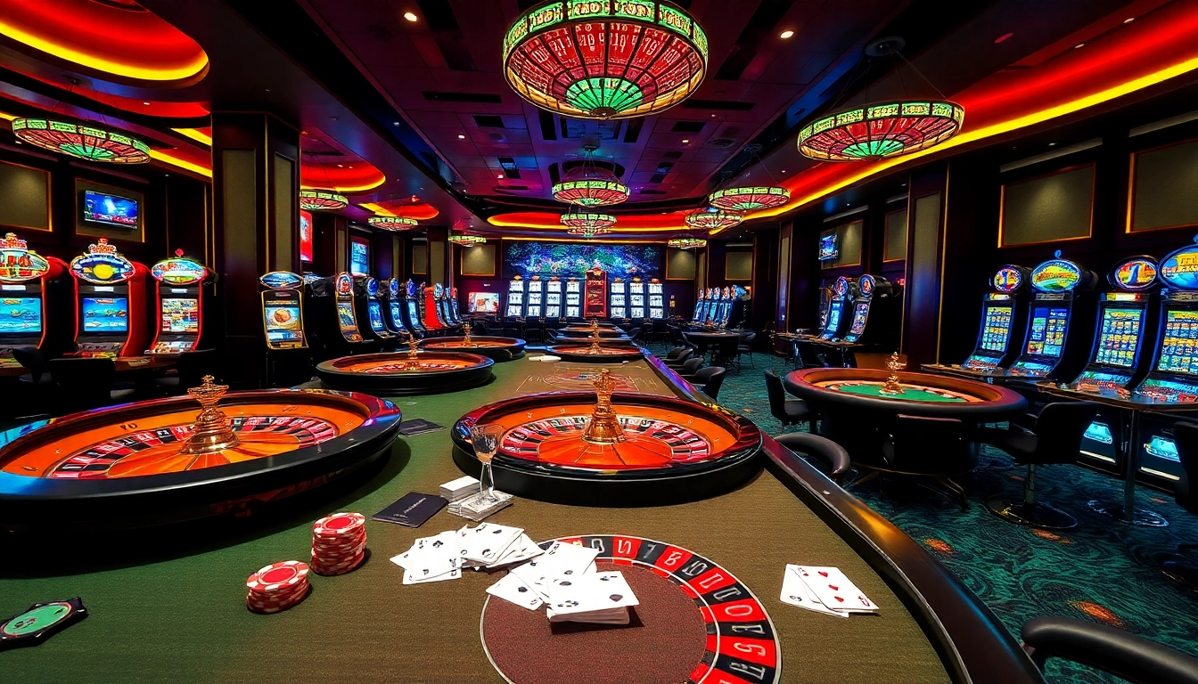 Engaged gamblers enjoy thrilling games at LC88 Land's luxurious casino tables and vibrant environment.