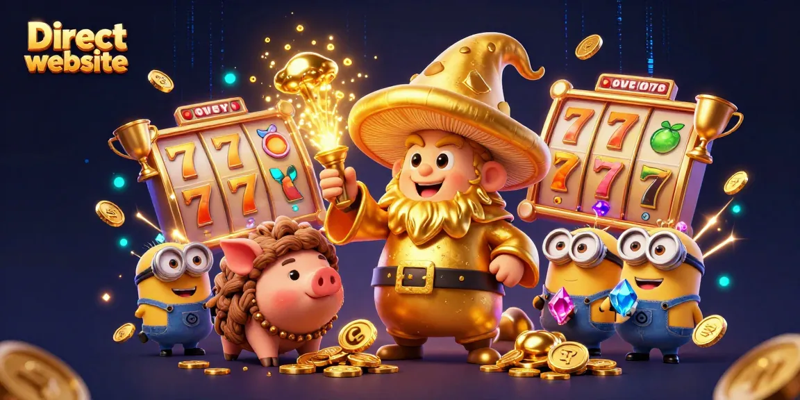Spin the reels at a vibrant Direct website casino filled with gold and treasure hunting characters.