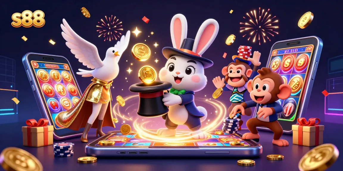 s88 offers thrilling casino experiences with a magician rabbit and exciting game elements.