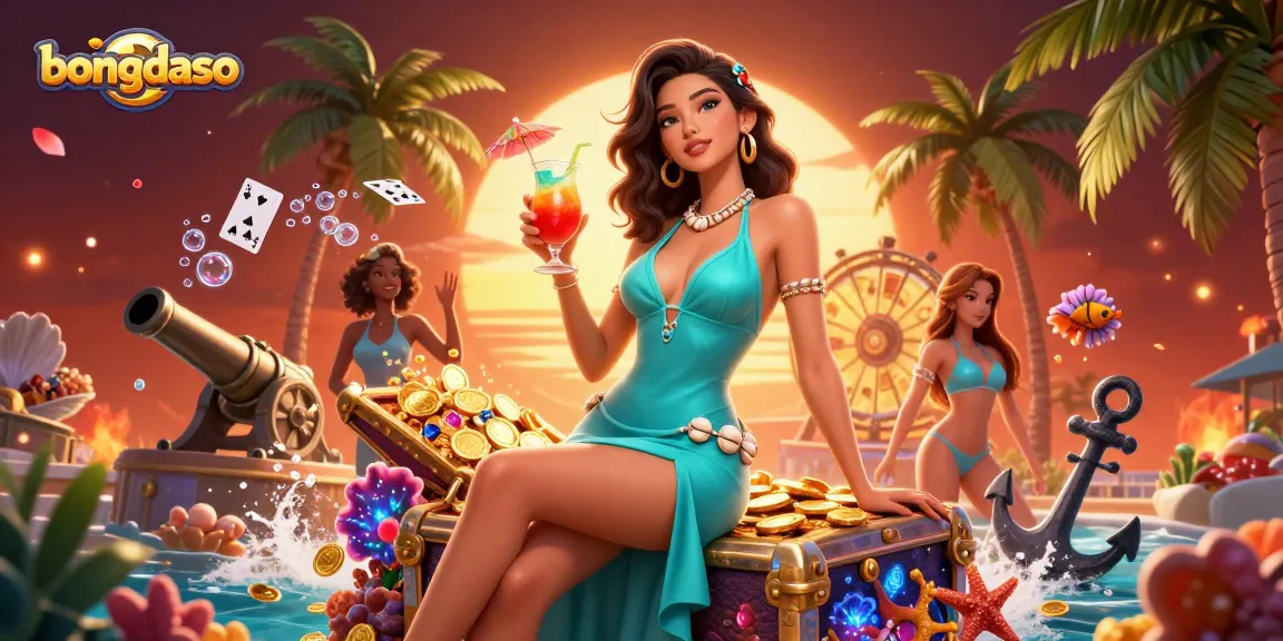 Experience live updates and scores on bongdaso while enjoying this vibrant casino-themed illustration.