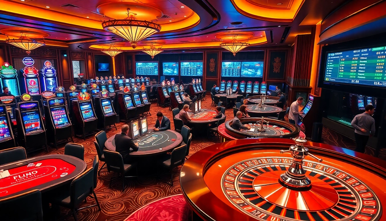 Engaging casino scene featuring gamblers at tables using strategies at https://tr88.autos/ for a thrilling experience.