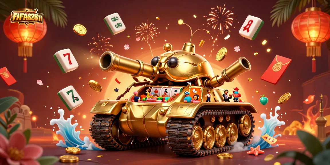 Join the excitement of FAFA828TH with a vibrant casino tank bursting with action and winning symbols.