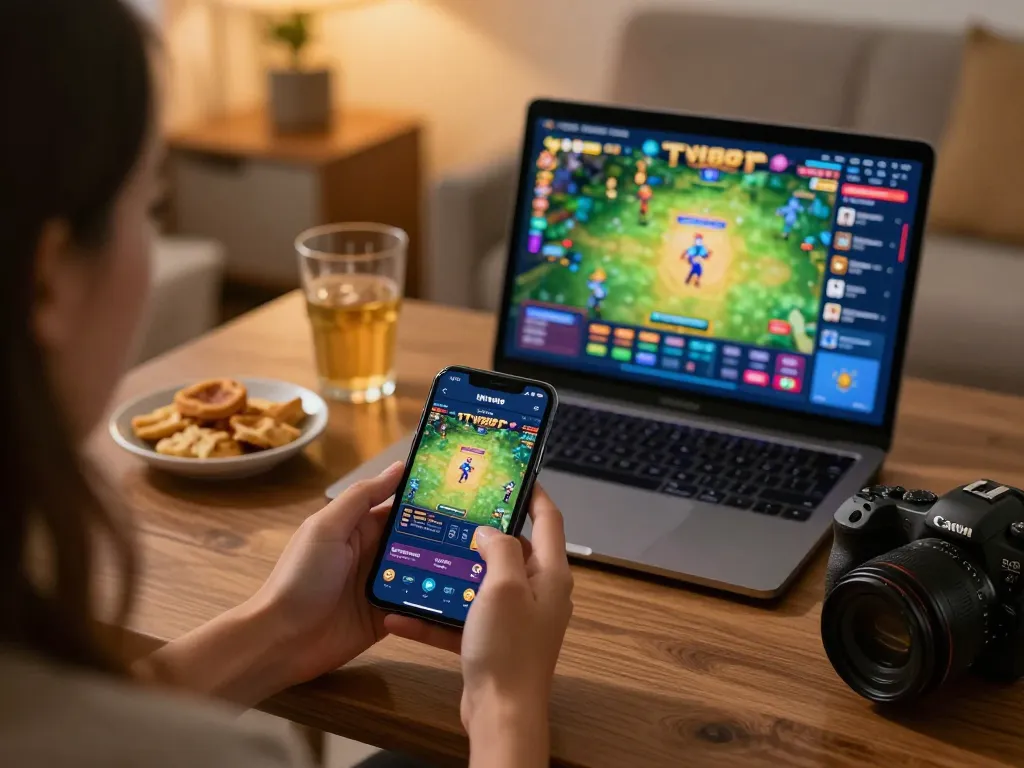 N188 game interface displayed on smartphone while a player enjoys online casino gaming at home.