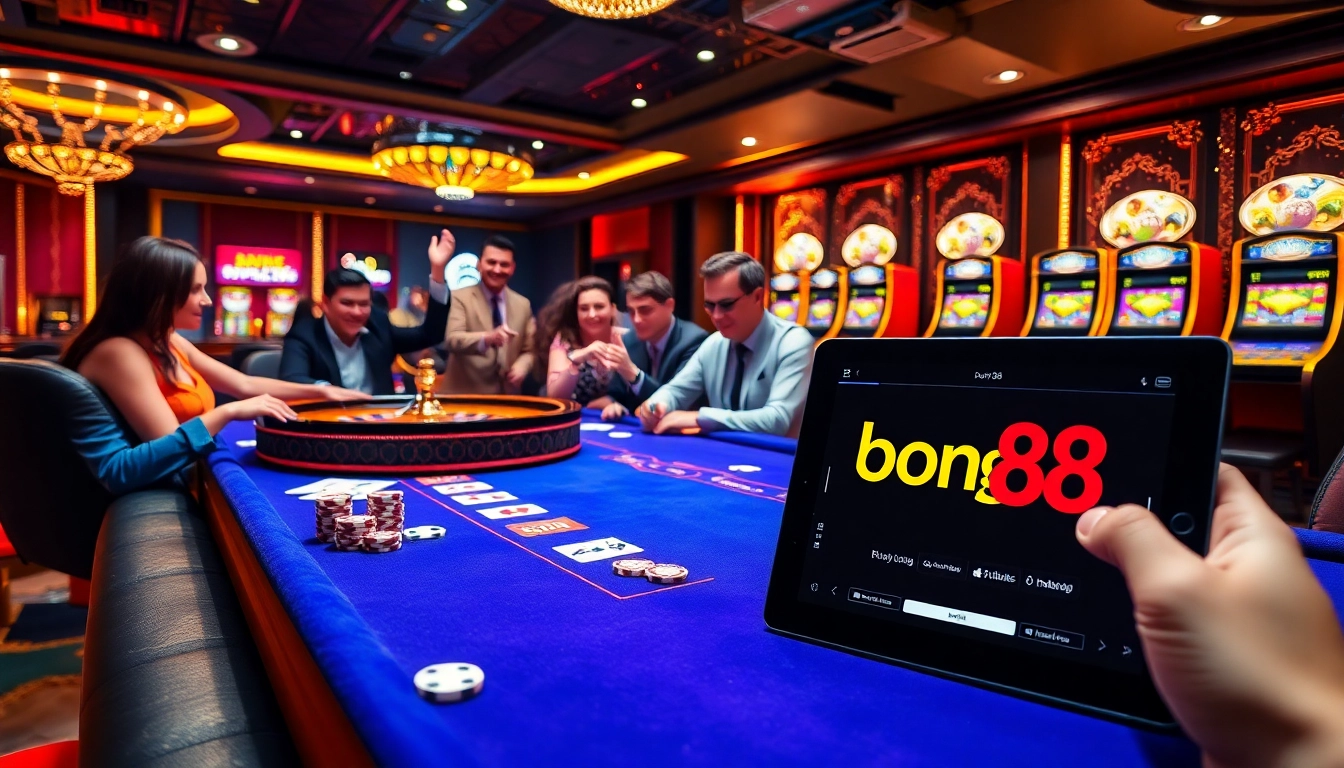 Experience the thrill of Baccarat at bong 88 casino with vibrant tables and professional players.