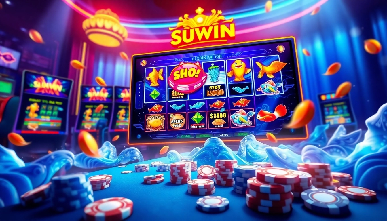 Engaging scene featuring Bắn cá Sunwin gameplay with colorful fish and casino elements.