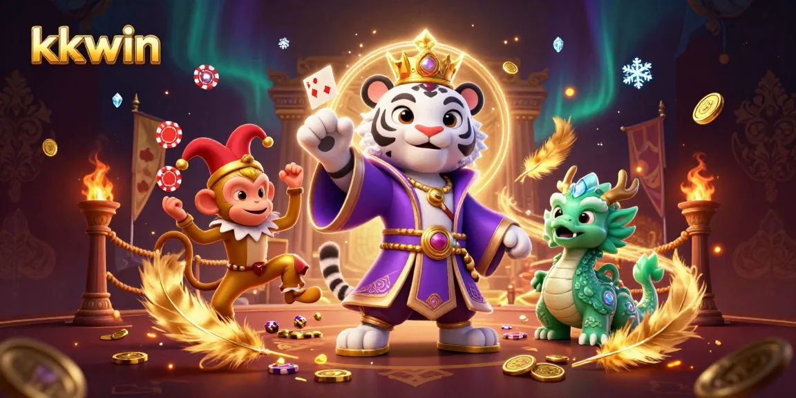 Experience thrilling games at kkwin with dynamic casino-themed characters in a vibrant atmosphere.