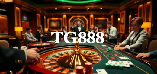 Experience thrilling gameplay at TG88 Casino with poker chips and a roulette wheel.