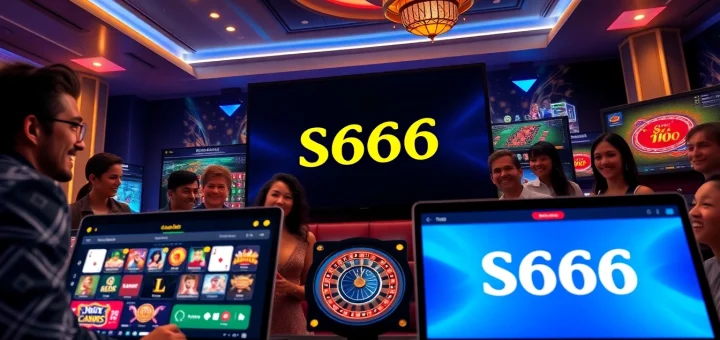 S666.nyc online casino gaming interface with diverse players enjoying poker and roulette.