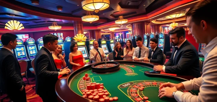 Experience the thrill of 8day.cn.com with players enjoying casino games at a luxurious setting.