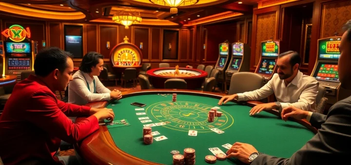 Experience high-stakes poker at mb66.nyc with vibrant casino elements and engaging gameplay.